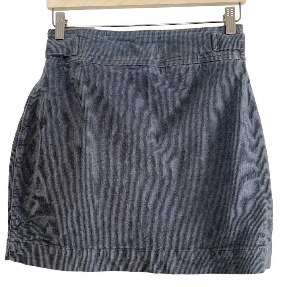 Urban Outfitters Corduroy Skirt Y2K Moto Mini Gray Zipper Buckles Grunge Size M